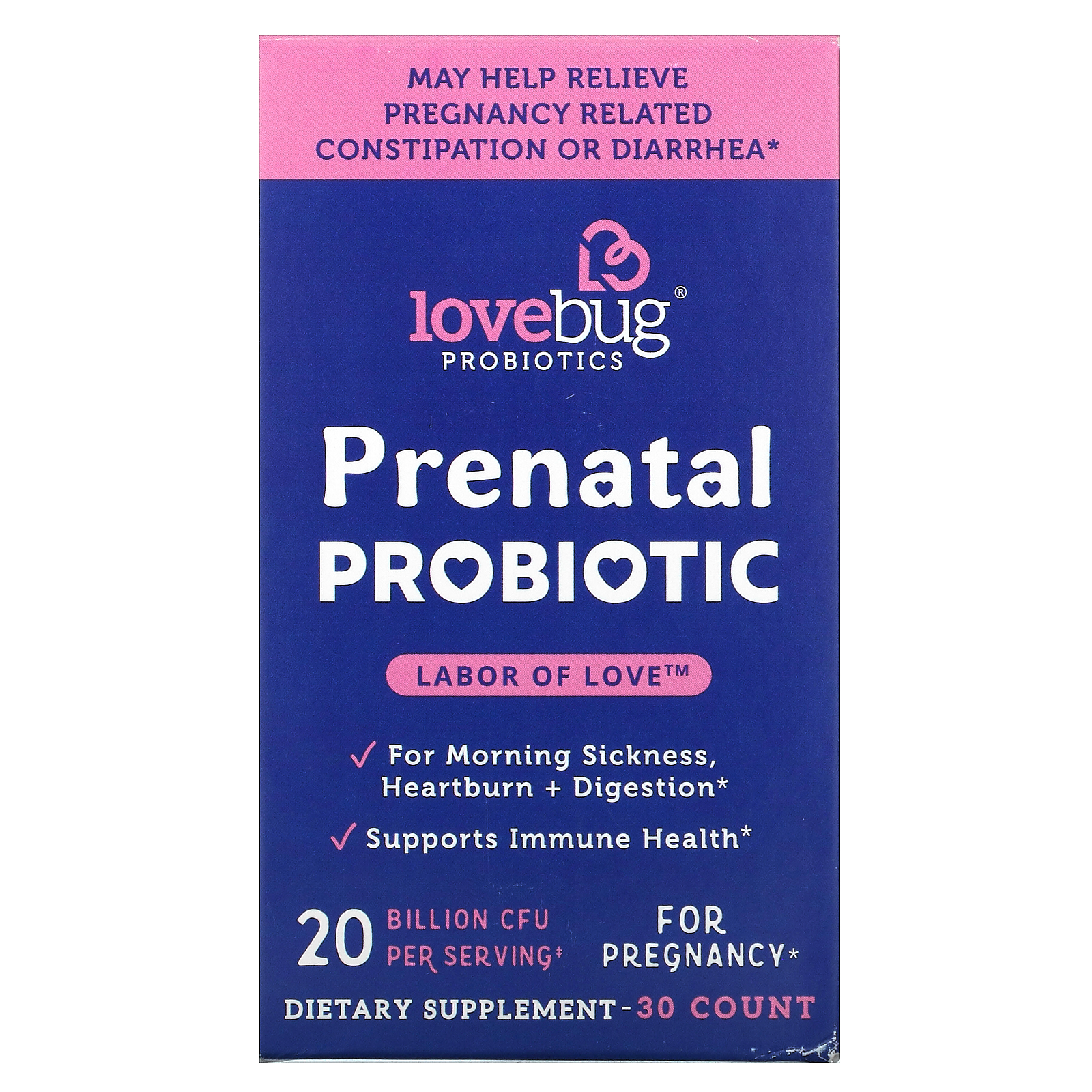 LoveBug Probiotics, Prenatal Probiotic, 20 Billion CFU, 30 Count iHerb