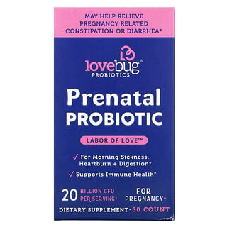 LoveBug Probiotics, Prenatal Probiotic, Pränatales Probiotikum, 20 Milliarden KBE, 30 Stück