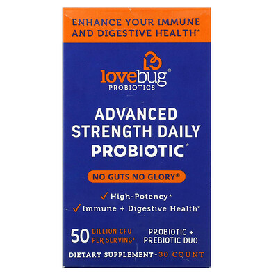 LoveBug Advanced Strength Daily Probiotic, 50 Billion CFU, 30 Count