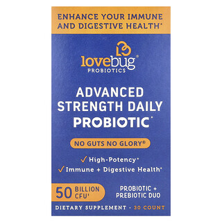 LoveBug Probiotics, 高級日常益生菌，500 億 CFU，30 粒膠囊