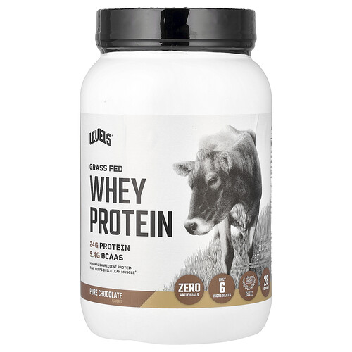 Levels, Grass Fed Whey Protein Powder, Molkenproteinpulver von grasgefütterten Kühen, reine Schokolade, 907 g (2 lb.)