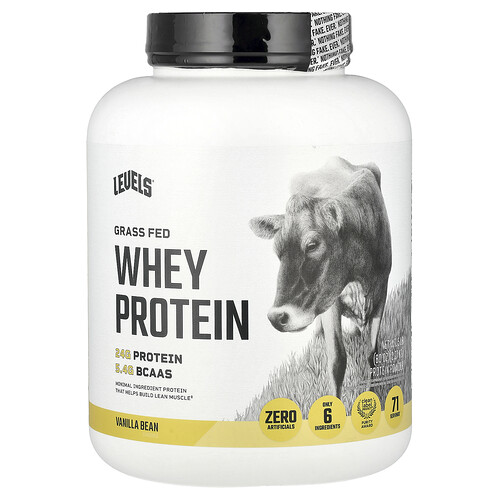 Levels, Grass Fed Whey Protein Powder, Vanilla Bean, 5 lb (2.27 kg)