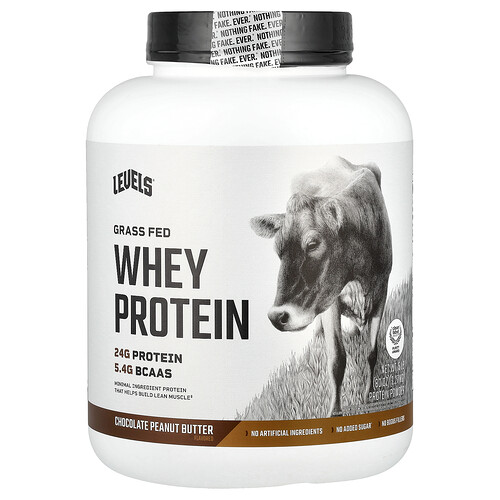 Levels, Grass Fed Whey Protein Powder, Chocolate Peanut Butter, 5 lb (2.27 kg)