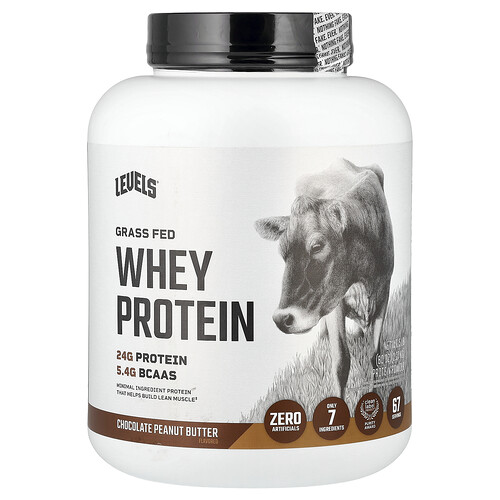 Levels, Grass Fed Whey Protein Powder, Molkenproteinpulver von grasgefütterten Kühen, Schokoladen-Erdnussbutter, 2,27 kg (5 lb.)