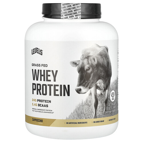 Levels, Grass Fed Whey Protein Powder, Cappuccino, 5 lb (2.27 kg)