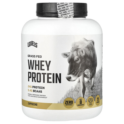 Levels, Grass Fed Whey Protein Powder, Molkenproteinpulver von grasgefütterten Kühen, Cappuccino, 2,27 kg (5 lb.)