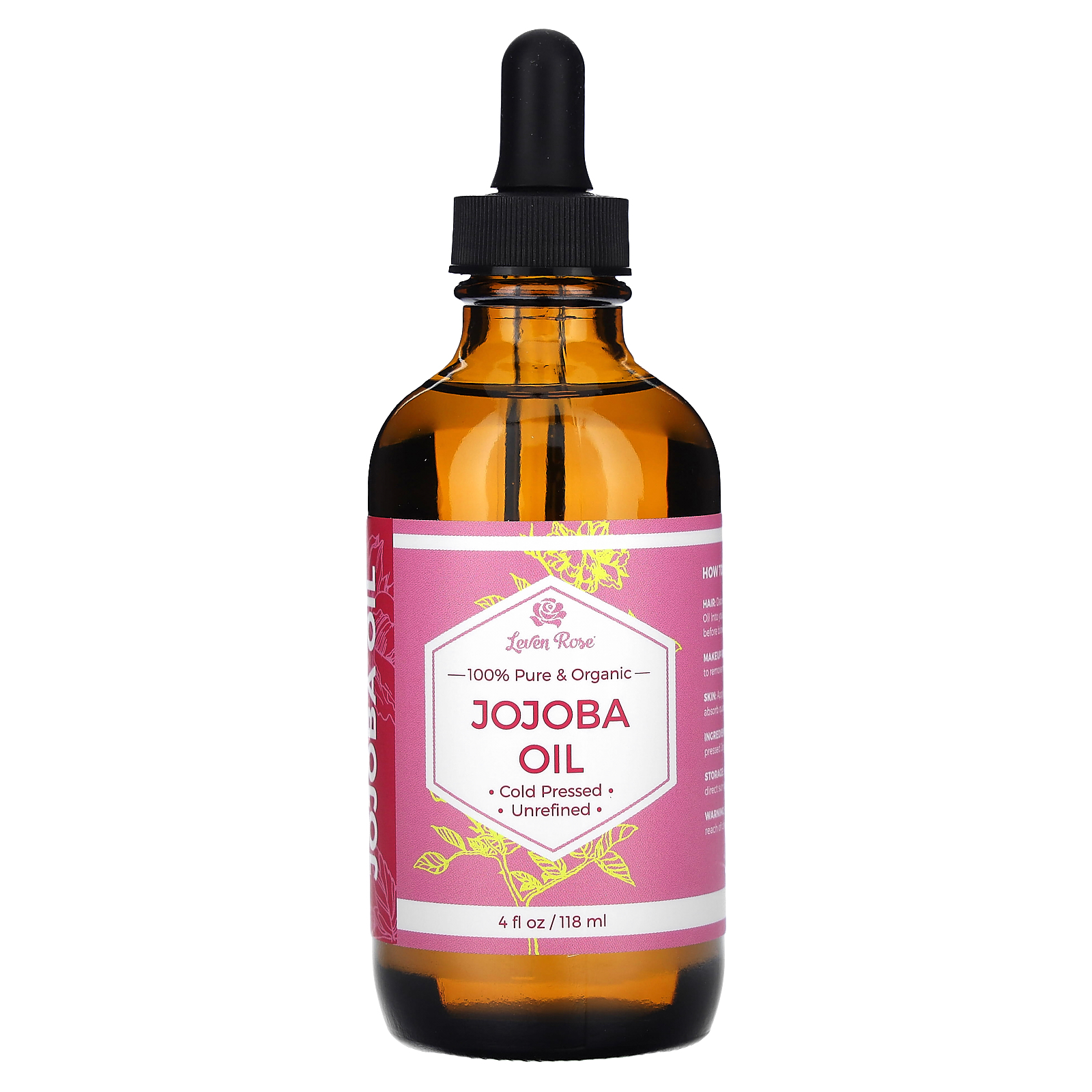 純度100％＆オーガニック ホホバオイル、118ml（4液量オンス）