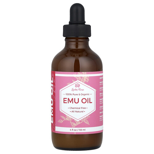 Leven Rose, 100% Pure & Organic Emu Oil, 4 fl oz (118 ml)