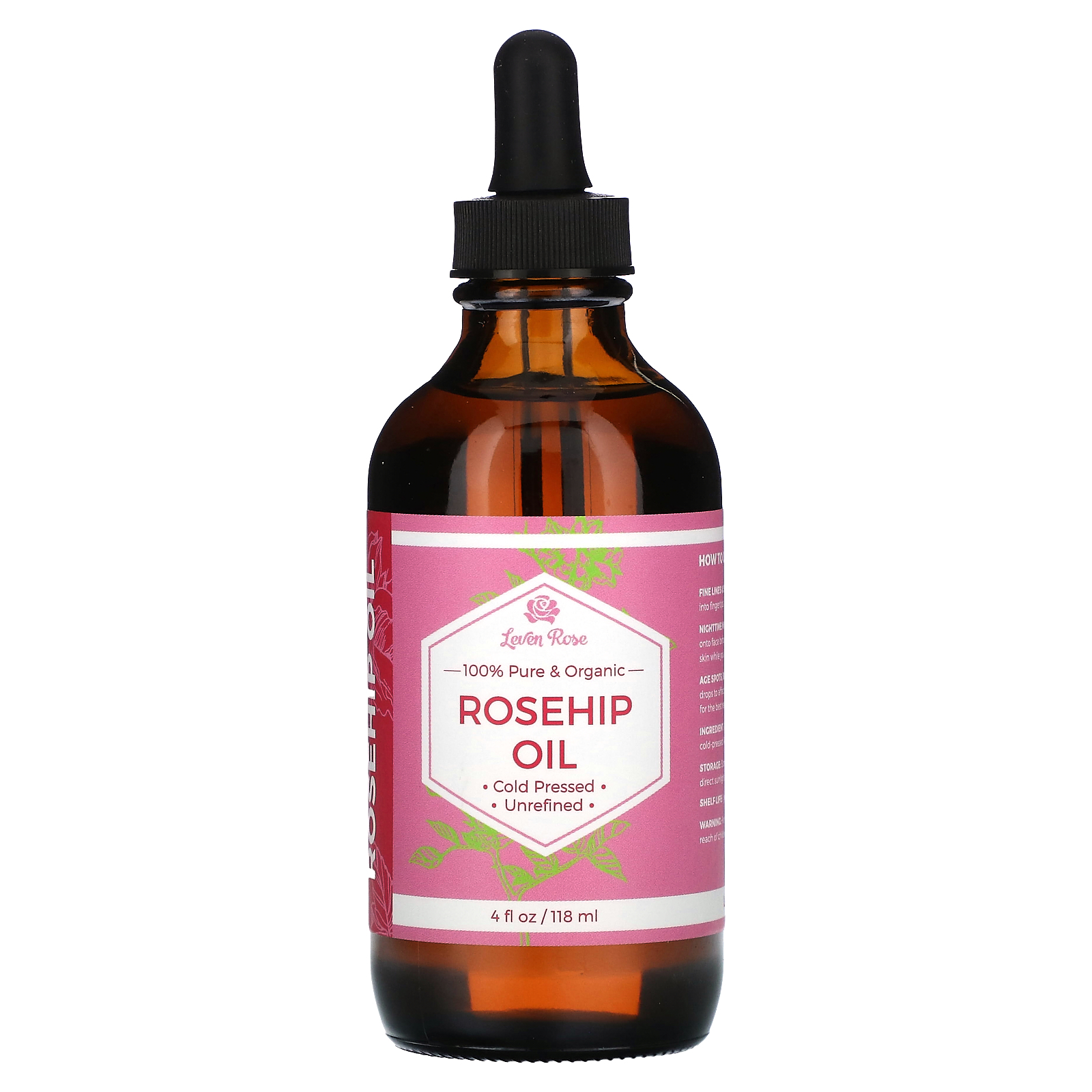 100％ピュア＆オーガニック、ローズヒップオイル、118ml（4液量オンス）
