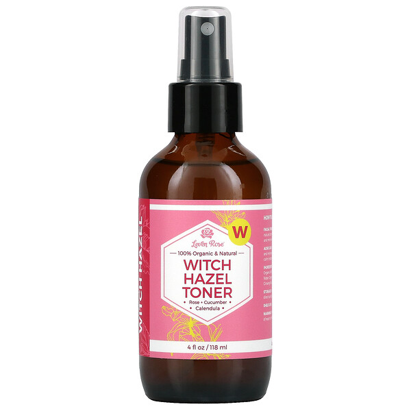 Leven Rose‏, 100% Organic & Natural, Witch Hazel Toner, 4 fl oz (118 ml)