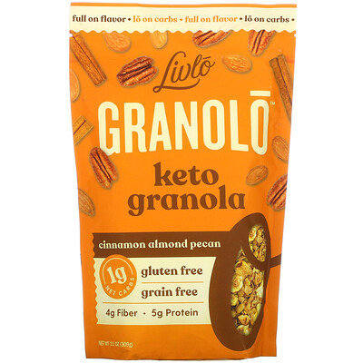Livlo Granolo, Keto Granola, Cinnamon Almond Pecan, 11 oz (309 g)