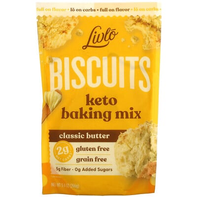 Livlo Biscuits, кетосмесь для выпечки, классическое масляный вкус, 266 г (9,4 унции)