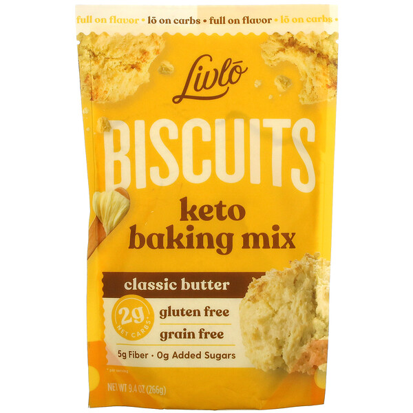 Livlo‏, Biscuits, Keto Baking Mix, Classic Butter, 9.4 oz (266 g)