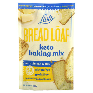 Livlo, Bread Loaf, Keto Baking Mix With Almond & Flax, 9.9 oz (280 g)