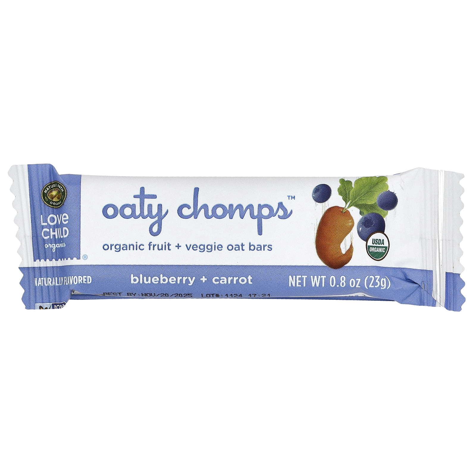 Nature's Path, Oaty Chomps™ Bio Riegel, 12+ Monate, Heidelbeere + Karotte, 5 - Bild 3 von 3