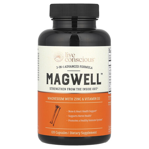 Live Conscious, MagWell™, 3-in-1 Advanced Formula, verbesserte 3-in-1-Formel, 120 Kapseln