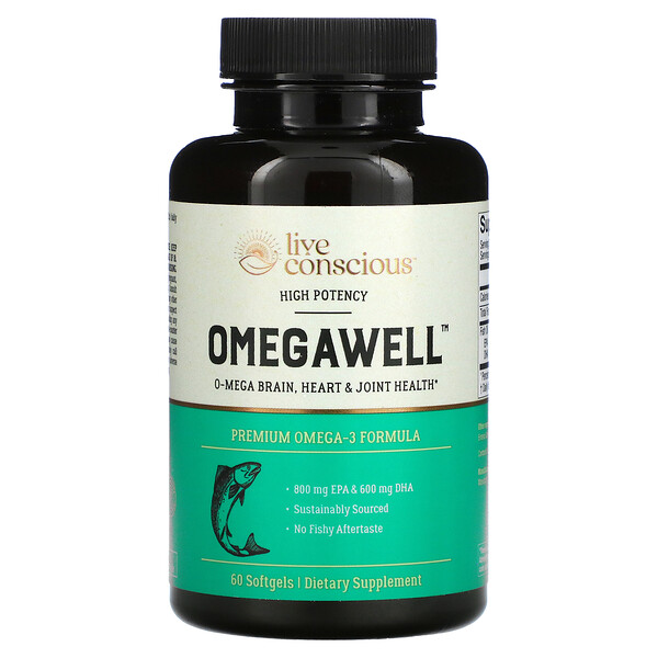 OmegaWell, высокая эффективность, 60 мягких таблеток