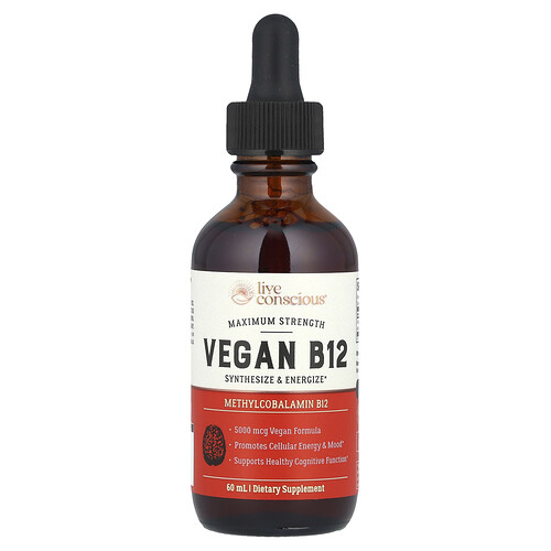 Live Conscious Vegan B12, Maximum Strength, 60 ml