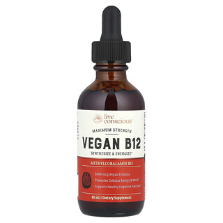 Live Conscious, 全素食 B12，特強型，60 毫升