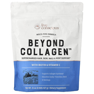 Live Conscious, Beyond Collagen™,  With Biotin & Vitamin C, 15 oz (427 g)