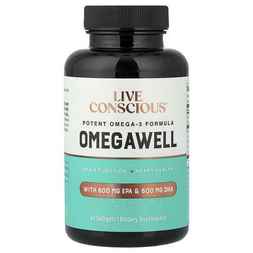 Live Conscious, OmegaWell, 60 Softgels (1,000 mg per Softgel)