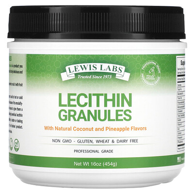 

Lewis Labs Lecithin Granules Natural Coconut and Pineapple 16 oz (454 g)