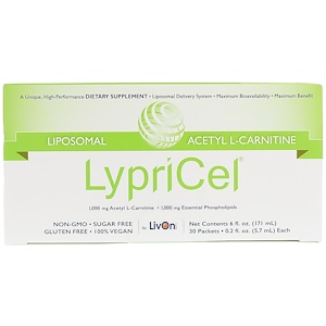 Купить LypriCel, Липосомал, ацетил L-карнитин, 30 упаковок, 5,7 мл (0,2 жидкие унции) каждая  на IHerb