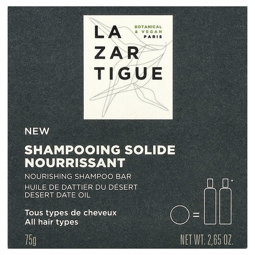 Lazartigue, Nourishing Shampoo Bar, All Hair Types, 2.65 oz (75 g)