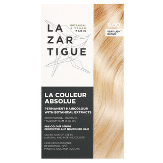 Lazartigue, Tinte para el cabello permanente con extractos botánicos, 9.00 Rubio muy claro, 1 aplicación