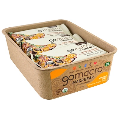 GoMacro Macrobar,增強動力,香蕉+杏仁醬,12條,2.3盎司(65克)