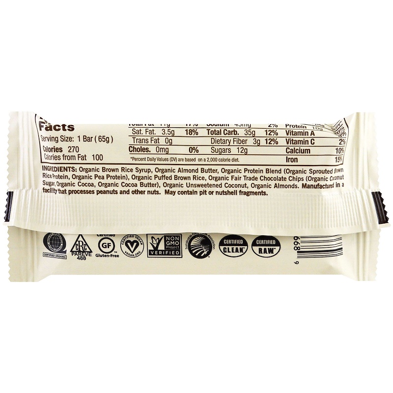 GoMacro, Macrobar, Everlasting Joy, Coconut + Almond Butter + Chocolate Chips, 12 Bars, 2.3 oz