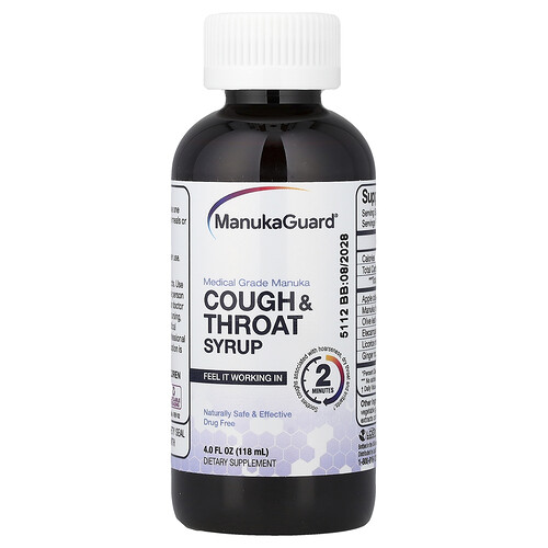ManukaGuard, Cough & Throat Syrup, Husten- und Rachensaft, Manukahonig in medizinischer Qualität, 118 ml (4 fl. oz.)