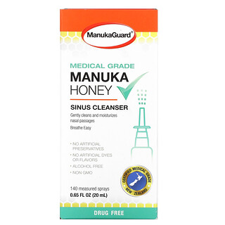 ManukaGuard, 醫級麥盧卡蜂蜜，鼻竇清潔劑，0.65 盎司（20 毫升）