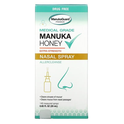 Купить ManukaGuard Manuka Honey, Medical Grade Extra Strength Nasal Spray, 0.65 fl oz ( 20 ml)