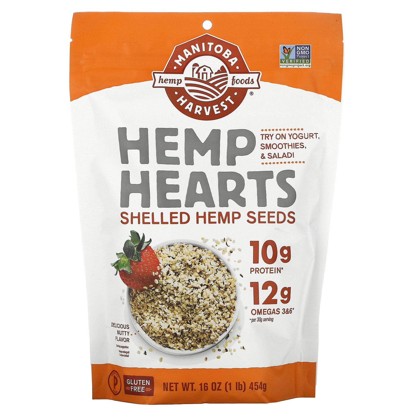 Manitoba Harvest Hemp Hearts Shelled Hemp Seeds Delicious Nutty Flavor 16 Oz 454 G 7060