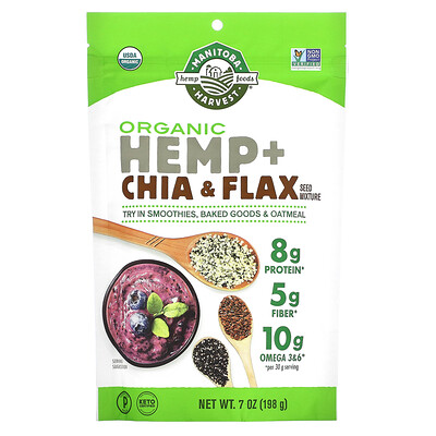 

Manitoba Harvest, Organic Hemp + Chia & Flax Seed Mixture, 7 oz (198 g)