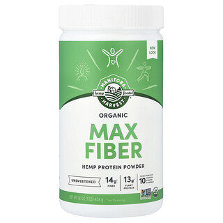 Manitoba Harvest, Bio-Hanfproteinpulver, Max Ballaststoffe, ungesüßt, 454 g