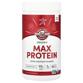 Manitoba Harvest, Organický proteínový prášok Max, nesladený, 454 g