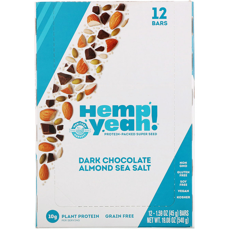Manitoba Harvest, Hemp Yeah!, ProteinPacked Super Seed Bar, Dark
