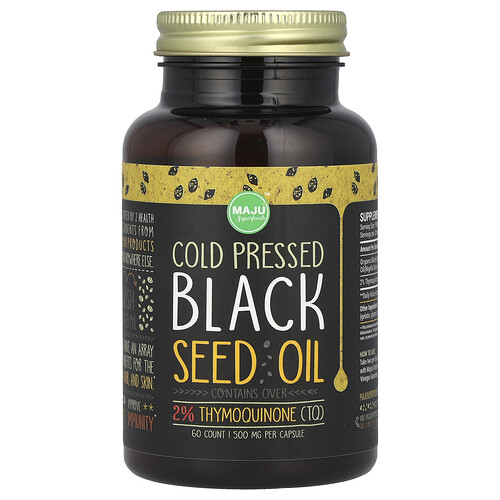마주 슈퍼푸드 Maju Superfoods, 냉압착 블랙 씨드 오일, 500mg, 캡슐 60정