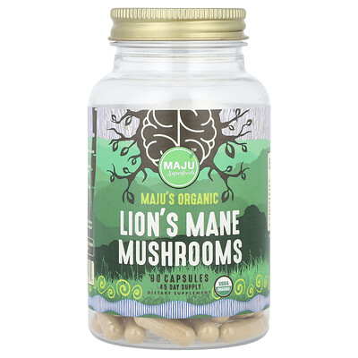 Maju Superfoods Black Organic Lion's Mane Mushroom, 90 Capsules