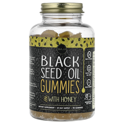 Maju Superfoods, Black Seed Oil Gummies, Fruchtgummis mit Schwarzkümmelöl, 90 Fruchtgummis (250 mg pro Fruchtgummi)