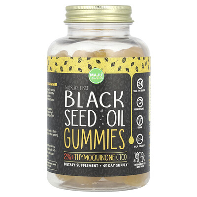 Maju Superfoods Black World's First Seed Oil Gummies, Gummies (250 Mg Per Gummy) Size 45