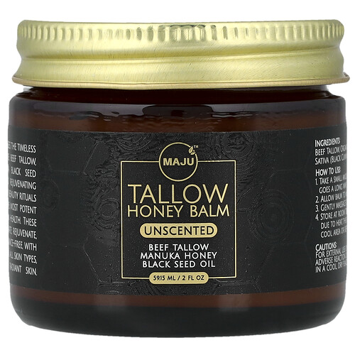 Maju Superfoods, Tallow Honey Balm, Talg-Honig-Balsam, duftneutral, 59,15 ml (2 fl. oz.)