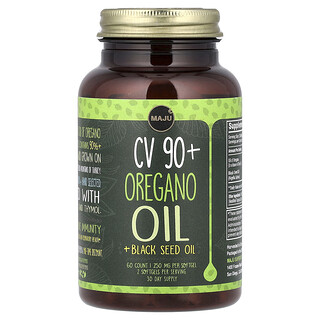 Maju Superfoods, Huile d'origan CV 90+ + Huile de graine de nigelle, 60 capsules à enveloppe molle