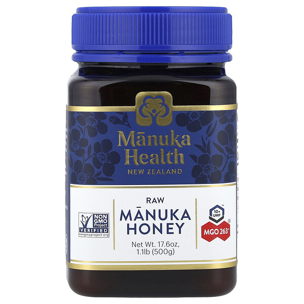 Manuka Health Raw Manuka Honey, UMF 10+, MGO 263+, 17.6 oz (500 g)
