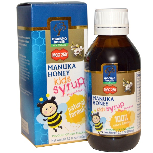 Manuka Health, Manuka Honey Kids Syrup, MGO 250+, 3.5 fl oz (100 ml ...