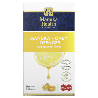 

Manuka Health Леденцы лесной мёд манука и лимон MGO 400+ 15 леденцов