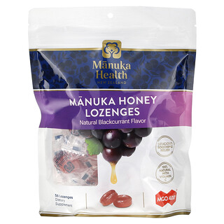 Manuka Health, Pastillas de miel de manuka, Grosella negra natural, MGO +400, 58 pastillas