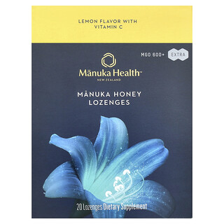 Manuka Health, Pastilhas de Mel de Manuka, Limão, MGO 600+, 20 Pastilhas